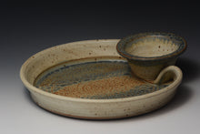 Load image into Gallery viewer, Stoneware Chip and Dip Server.