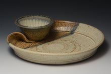 Load image into Gallery viewer, Stoneware Chip and Dip Server.