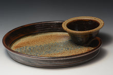 Load image into Gallery viewer, Stoneware Chip and Dip Server.
