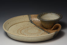 Load image into Gallery viewer, Stoneware Chip and Dip Server.
